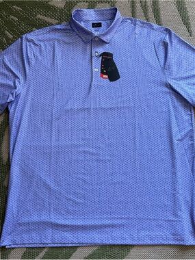 Greg Norman Collection Lavender Micro-Pattern Play Dry Performance Polo NWT XXL